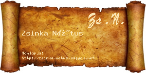 Zsinka Nétus névjegykártya